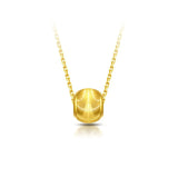 Cat's Eye Bead Pendants Necklace 18K Yellow Ball Shope Christmas Jewelry