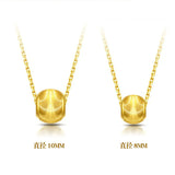 Cat's Eye Bead Pendants Necklace 18K Yellow Ball Shope Christmas Jewelry