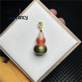 Cat's Eye Stone Gourd Natural Jade Pendant Charms Jewelry Men Women