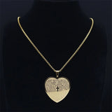 Catholic Bible Verse Cross Heart Necklace in Spanish