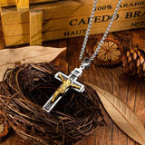 Catholic Jesus Christ Crucifix Stainless Steel Pendant Necklace