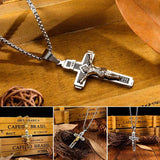 Catholic Jesus Christ Crucifix Stainless Steel Pendant Necklace