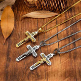 Catholic Jesus Christ Crucifix Stainless Steel Pendant Necklace