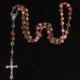 Catholic Rosary Cloisonne Beads Pearl Cross Necklace Cross Pendant