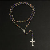 Catholic Rosary Cloisonne Beads Pearl Cross Necklace Cross Pendant