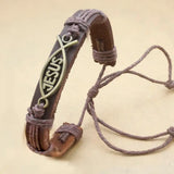 Catholic Church Leather Bracelet Jesus Fish Bible Bangle Pulseira Masculina