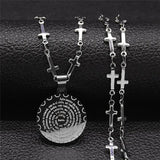 Catholic Spanish Bible Cross Pendant Necklace