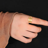St.Benedict Adjustable Bangle & Ring Set Stainless Steel San Benito Jewelry