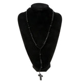 Catholic Wooden Beads Rosary Necklace with Jesus Cross