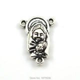 Catholic Rosary Centerpiece 3 Holes Holy Mother & Child Jesus