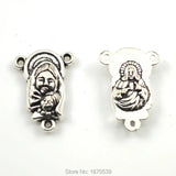 Catholic Rosary Centerpiece 3 Holes Holy Mother & Child Jesus