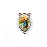 Catholic Rosary Centerpiece St. Christopher Protect Help  Us
