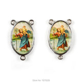 Catholic Rosary Centerpiece St. Christopher Protect Help  Us