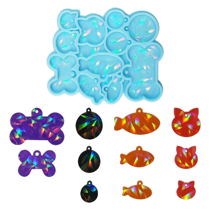 Cat Fish Bone Keychain Resin Mould DIY Crafts
