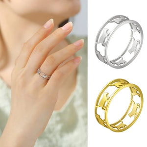 Vintage Gothic Cat Kitten Ring for Women