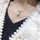 Cats Freshwater Pearl Pendant Women's Necklace