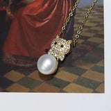 Cats Freshwater Pearl Pendant Women's Necklace
