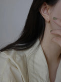 Tiny Silver Plated Zircon Ear Studs