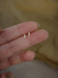 Tiny Silver Plated Zircon Ear Studs