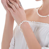 Cauuev Natural Freshwater Baroque Pearl Bracelet 925 Sterling Silver