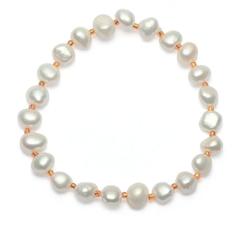 Natural Freshwater Baroque Pearl Bracelets Bangles For Women