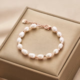 Cauuev Pearl Bracelet with Zircon Ball for Women