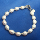 Cauuev Pearl Bracelet with Zircon Ball for Women