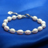 Cauuev Pearl Bracelet with Zircon Ball for Women