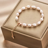 Cauuev Pearl Bracelet with Zircon Ball for Women