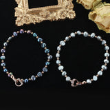 Cauuev High Natural Freshwater Pearl Bracelet with Rose Heart Clasp
