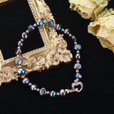 Cauuev High Natural Freshwater Pearl Bracelet with Rose Heart Clasp