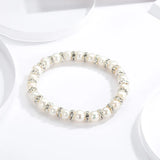 Cauuev Baroque Pearl Bracelets Vintage Elastic Jewelry Women