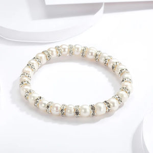 Cauuev Baroque Pearl Bracelets Vintage Elastic Jewelry Women