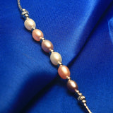 Cauuev Freshwater Pearl Bracelet Tube 6mm Rice Pearl Adjust Bangle