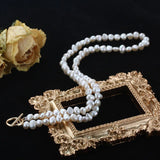 Cauuev Freshwater Pearl Necklace 14K Filled Clavicle Jewelry 6-7mm Pearls