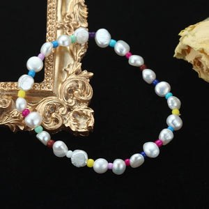 Cauuev Freshwater Pearl Bracelet Elastic Charm Bracelet for Girls