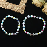Cauuev Freshwater Pearl Bracelet Elastic Charm Bracelet for Girls