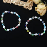Cauuev Freshwater Pearl Bracelet Elastic Charm Girl