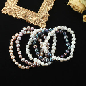 Natural Freshwater Pearl Bracelet 925 Silver Jewelry