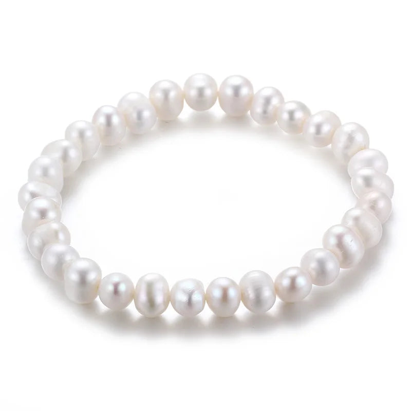 Cauuev Natural Freshwater Pearl Bracelet for Women