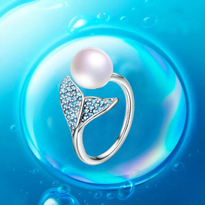 Natural Freshwater Pearl Wedding Ring 925 Sterling Silver Women Engagement Ring