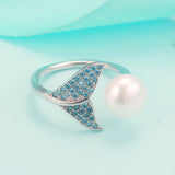 Natural Freshwater Pearl Wedding Ring 925 Sterling Silver Women Engagement Ring