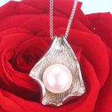 Natural Freshwater Pearl 925 Silver Pendant Necklace Women Jewelry