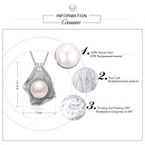 Natural Freshwater Pearl 925 Silver Pendant Necklace Women Jewelry