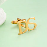 Cazador 2pcs Personalized Name Cufflinks Mens Initials Wedding Groom Jewelry
