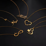 Cazador Butterfly Heart Infinity Pendant Name Necklace for Women