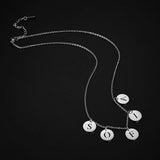 Cazador A-Z Initial Letters Round Pandent Necklace Choker for Women