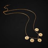 Cazador A-Z Initial Letters Round Pandent Necklace Choker for Women