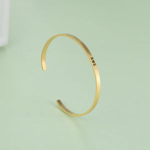 Cazador Name Letter Bracelet 316L Stainless Steel Engraved Cuff Bangle