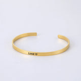 Cazador Name Letter Bracelet 316L Stainless Steel Engraved Cuff Bangle
